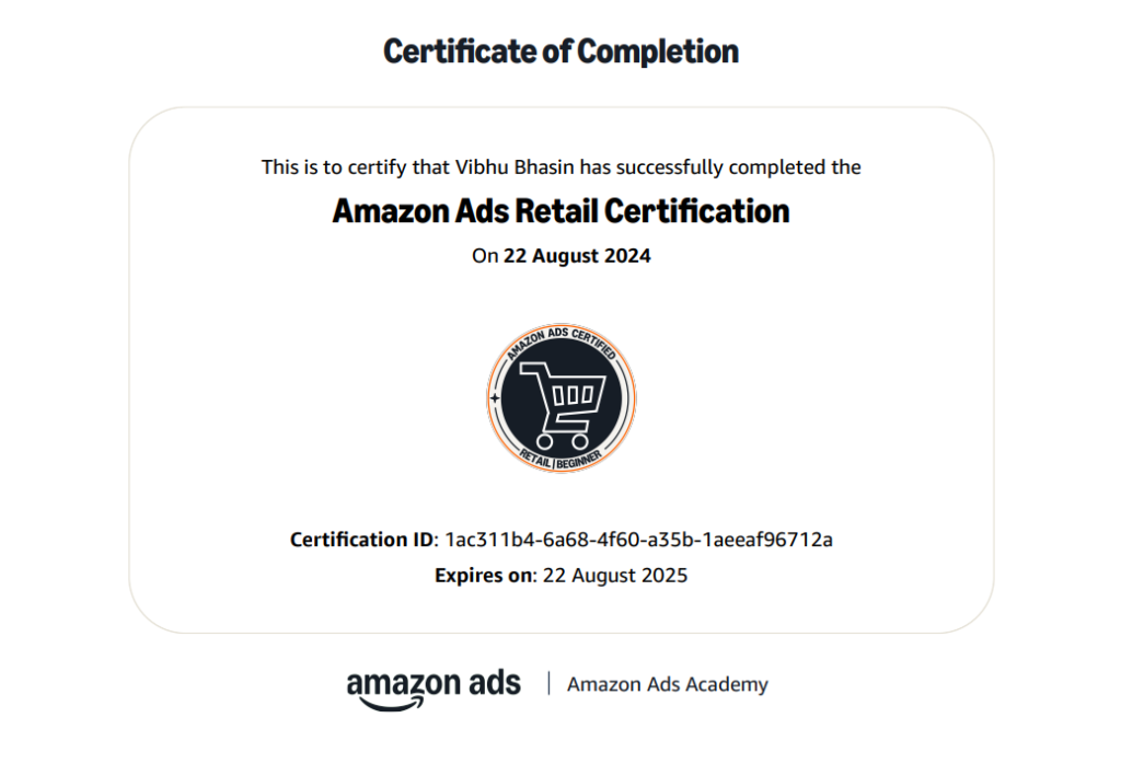 Amazon Ads Retail Certification