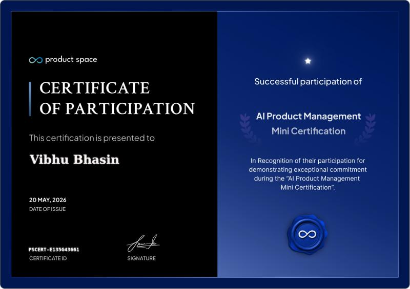 AI Product Management Mini Certification - Product Space